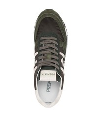 dunkelgrüne Wildleder niedrige Sneakers von Premiata