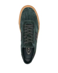 dunkelgrüne Wildleder niedrige Sneakers von Tod's