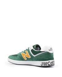 dunkelgrüne Wildleder niedrige Sneakers von Junya Watanabe