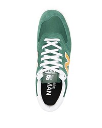 dunkelgrüne Wildleder niedrige Sneakers von Junya Watanabe