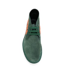 dunkelgrüne Wildleder niedrige Sneakers von Dolce & Gabbana