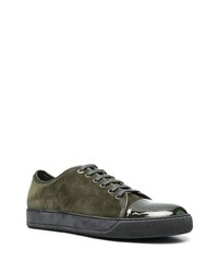 dunkelgrüne Wildleder niedrige Sneakers von Lanvin