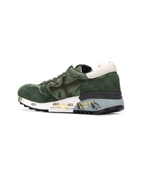 dunkelgrüne Wildleder niedrige Sneakers von Premiata