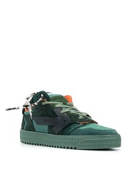 dunkelgrüne Wildleder niedrige Sneakers von Off-White