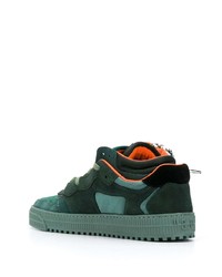 dunkelgrüne Wildleder niedrige Sneakers von Off-White