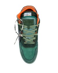 dunkelgrüne Wildleder niedrige Sneakers von Off-White