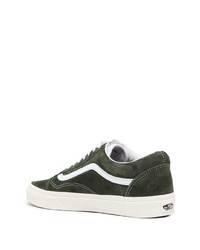 dunkelgrüne Wildleder niedrige Sneakers von Vans