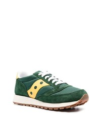 dunkelgrüne Wildleder niedrige Sneakers von Saucony