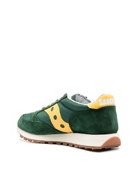 dunkelgrüne Wildleder niedrige Sneakers von Saucony