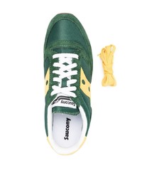 dunkelgrüne Wildleder niedrige Sneakers von Saucony