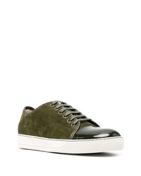 dunkelgrüne Wildleder niedrige Sneakers von Lanvin