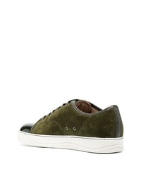 dunkelgrüne Wildleder niedrige Sneakers von Lanvin