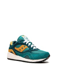 dunkelgrüne Wildleder niedrige Sneakers von Saucony