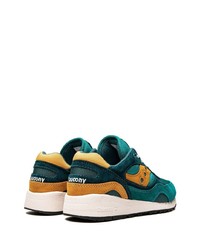 dunkelgrüne Wildleder niedrige Sneakers von Saucony