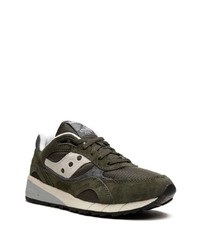 dunkelgrüne Wildleder niedrige Sneakers von Saucony