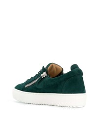 dunkelgrüne Wildleder niedrige Sneakers von Giuseppe Zanotti