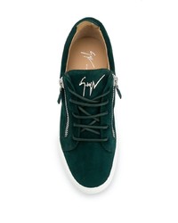 dunkelgrüne Wildleder niedrige Sneakers von Giuseppe Zanotti