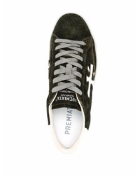 dunkelgrüne Wildleder niedrige Sneakers von Premiata