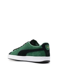 dunkelgrüne Wildleder niedrige Sneakers von Puma