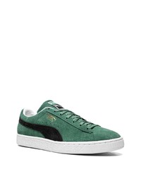 dunkelgrüne Wildleder niedrige Sneakers von Puma