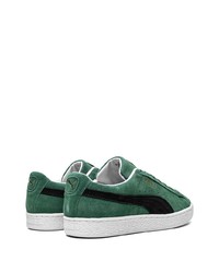 dunkelgrüne Wildleder niedrige Sneakers von Puma