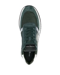 dunkelgrüne Wildleder niedrige Sneakers von Philippe Model Paris