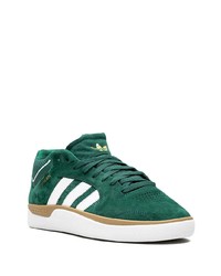 dunkelgrüne Wildleder niedrige Sneakers von adidas