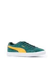 dunkelgrüne Wildleder niedrige Sneakers von Puma