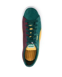 dunkelgrüne Wildleder niedrige Sneakers von Puma