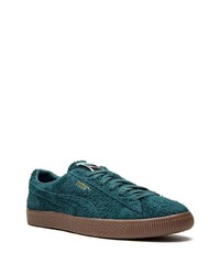 dunkelgrüne Wildleder niedrige Sneakers von Puma