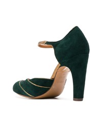 dunkelgrüne Wildleder Pumps von Chie Mihara