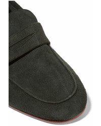 dunkelgrüne Wildleder Slipper von Mansur Gavriel