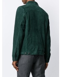 dunkelgrüne Shirtjacke aus Wildleder von Kent & Curwen