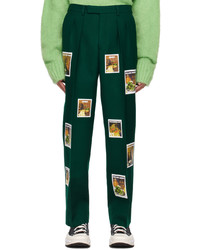 dunkelgrüne Wollchinohose von Sky High Farm Workwear