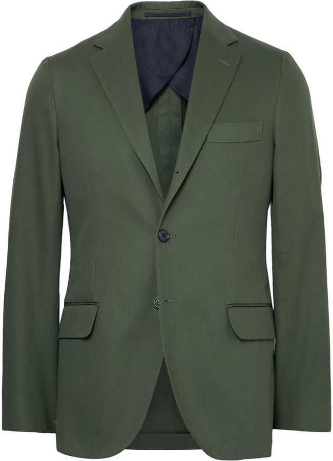 green gabardine suit