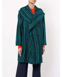dunkelgrüner bedruckter Mantel von Issey Miyake