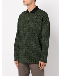 dunkelgrüner bedruckter Polo Pullover von Loewe