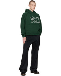 dunkelgrüner bedruckter Pullover mit einem Kapuze von Reese Cooper® 
