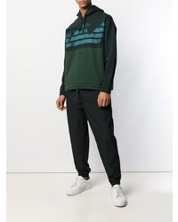 dunkelgrüner bedruckter Pullover mit einem Kapuze von Emporio Armani