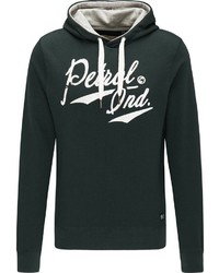 dunkelgrüner bedruckter Pullover mit einem Kapuze von Petrol Industries