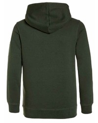 dunkelgrüner bedruckter Pullover mit einem Kapuze von Petrol Industries