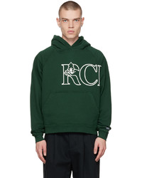 dunkelgrüner bedruckter Pullover mit einem Kapuze von Reese Cooper® 