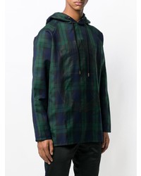 dunkelgrüner bedruckter Pullover mit einem Kapuze von Astrid Andersen