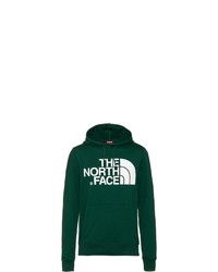 dunkelgrüner bedruckter Pullover mit einem Kapuze von The North Face