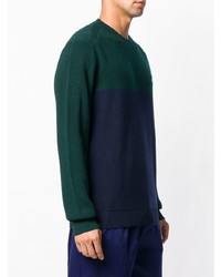 dunkelgrüner bedruckter Pullover mit einem Rundhalsausschnitt von Lacoste