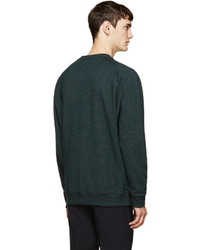 dunkelgrüner bedruckter Pullover mit einem Rundhalsausschnitt von Kenzo