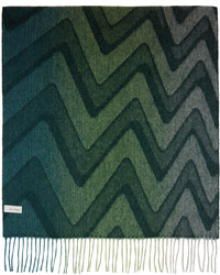 dunkelgrüner bedruckter Schal von Paul Smith