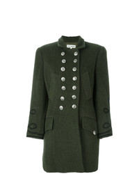 dunkelgrüner bestickter Mantel von Dolce & Gabbana Vintage