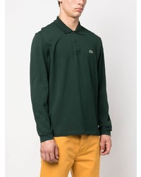dunkelgrüner bestickter Polo Pullover von Lacoste