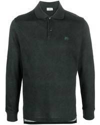 dunkelgrüner bestickter Polo Pullover von Etro